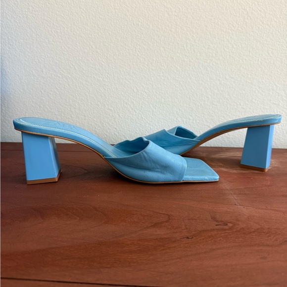 Zara Women's Sky Blue Leather Mules - Picture 5 of 7
